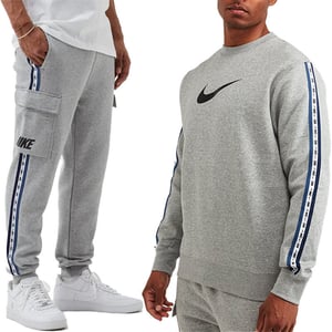Nike Mens Grey Repeat Fleece Tracksuit