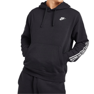 Nike Aries Club Tape Mens Pullover Hoodie In Black