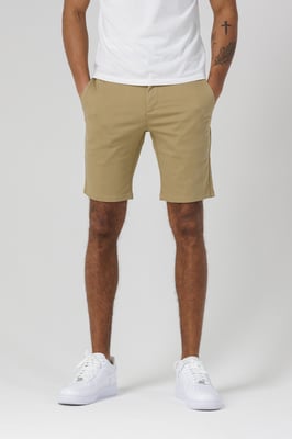 Beige Organic Cotton Slim Fit Chino Shorts