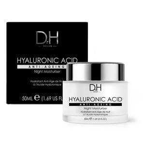 Dr H Hyaluronic Acid Anti-Ageing Night Moisturiser 50ml for Dryness, Fine Lines, Wrinkles