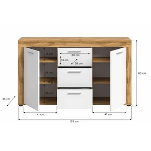 Furnilux Jam dressoir wit melamine wotan nb