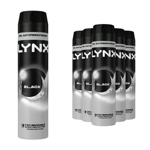 Lynx XXL Black 72H Sweat Protection Anti-Perspirant Deodorant, 6x250ml
