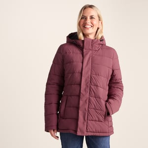 Sleight Womens Padded Short Parka Burgundy
