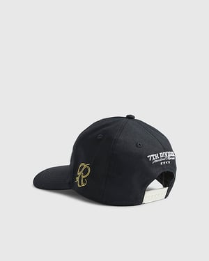 River Island Mens Cap Black Sanctuaire Crest Embroidered Graphic