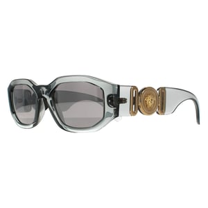 Versace Rectangle Unisex Transparent Grey Light Grey Silver Mirror VE4361 Sunglasses