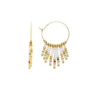 Luxenter Oorbellen van 925 sterlingzilver en witte parel met 18k geelgoud afwerking - Shay