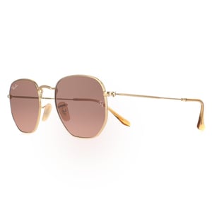 Ray-Ban Square Unisex Polerat guld Brun Gradient Hexagonal RB3548N