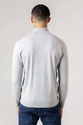 Light Grey 1/2 Zip Knitted Jumper