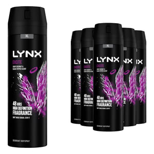 6 Pack Lynx XL Body Spray Deodorant, 200ml [Buy Six - Excite]