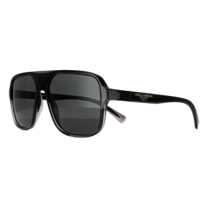 Dolce & Gabbana Vierkante Mannen Transparante Grijs en Zwart Donkergrijze Zonnebril