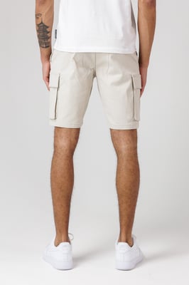 Stone Cotton Cargo Shorts