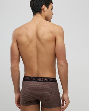 River Island Mens Trunks Black RR Print Metallic 5 Pack Underwear