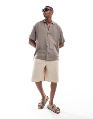 Jack & Jones viskosskjorta i brunt