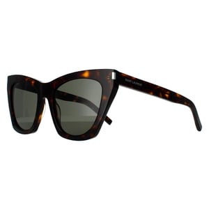 Saint Laurent Cat Eye Womens Havana Grey Sunglasses
