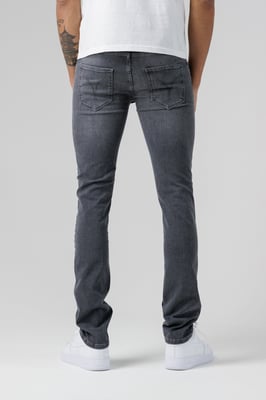 Grey Organic Cotton Blend Skinny Mid-Rise Denim Jeans
