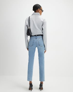 River Island Womens Slim Fit Jeans Blue High Rise Ankle Grazer