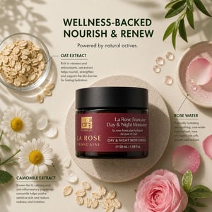 Dr. Botanicals La Rose Francaise Anti-Ageing Duo Day & Night Moisturiser 50ml for Fine Lines, Wrinkles, Dryness