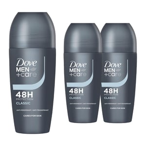 Dove Men+Care Roll On Classic AntiPerspirant Deodorant 48H Protection, 3x50ml