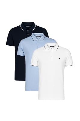 3 Pack Cotton Short Sleeve Pique Polo Shirts