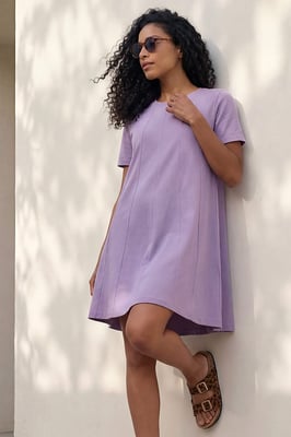 Cotton Panelled Swing Stretch Dress