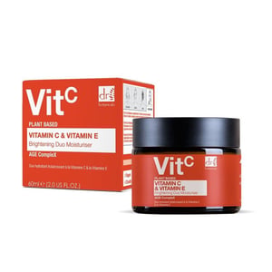 Dr. Botanicals Vitamin C & Hyaluronic Acid Facial Serum 30ml + Anti-Ageing Duo Moisturiser 60ml for Dryness, Fine Lines, Wrinkles, Acne, Blemishes