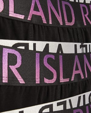 River Island Mens Trunks Black Metallic Waist 5 Pack Underwear