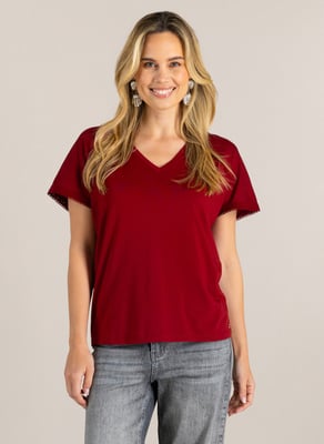IVY BEAU Gennesis Tops  Dark Red
