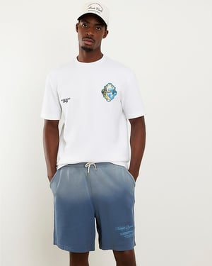 River Island Mens T-Shirt White Oversized Fit Fruit Patch