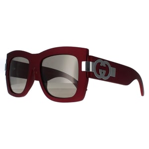 Gucci Vierkant Dames Rood met Zilvergrijs met Licht Zilver Spiegel GG1688S
