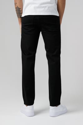 Black Organic Cotton Blend Slim Fit Mid-Rise Denim Jeans