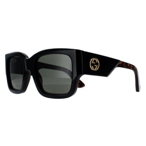 Gucci Vierkant Vrouwen Zwart met Havana Grijs GG1663S