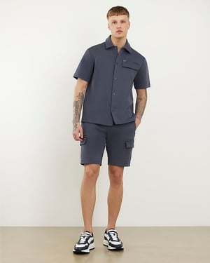 River Island Mens Shorts Grey Premium Regular Fit Nylon Zipped