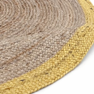 Muratap Jaipur jute rond vloerkleed geel- 160 cm rond