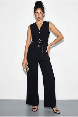 Hoogwaardige V-Hals Geknoopte Tweedelige Co-ord Set