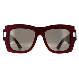 Gucci Vierkant Dames Rood met Zilvergrijs met Licht Zilver Spiegel GG1688S