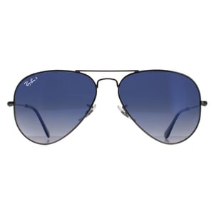 Ray-Ban Solglasögon Aviator 3025 Gunmetal Polariserade Blå Gradient Grå 004/78 58mm