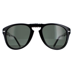 Persol Round Mens Black Green Polarized Sunglasses