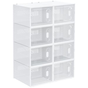 4goodz Homcom 8-delige set sneakerbox schoenendozen schoenorganizer