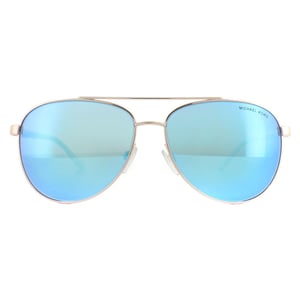 Michael Kors Aviator Womens Rose Gold White Blue Mirror Zonnebril