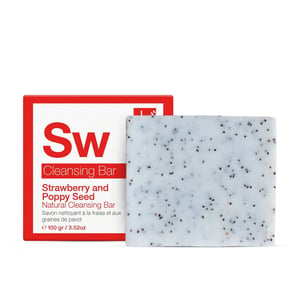 Dr. Botanicals Advanced Anti-Ageing Strawberry & Poppy Seed Cleansing Bar 100g for Fine Lines, Wrinkles, Dullness