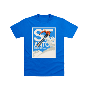 Pierce Archive St.Anton Graphic T-shirt Bright Blue