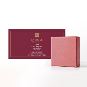 Dr. Botanicals La Rose Francaise Anti-Ageing Facial Cleansing Bar (Pack of 5) 100g x 5 for Fine Lines, Wrinkles, Dullness