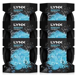 Lynx Manwasher 2-Sided Shower Tool For A Better Clean & Smell Ready, 8 Pack