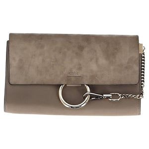 Chloé Faye Clutch Tas in Grijze Suède