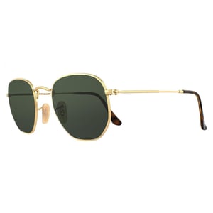 Ray-Ban Sunglasses Hexagonal 3548N 001 Gold Green G-15