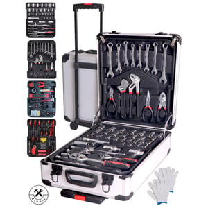 4toolz ® gereedschapskoffer xxl 1020-delig aluminium trolley met wielen