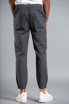 Grey Cuffed Cargo Trouser With Belt