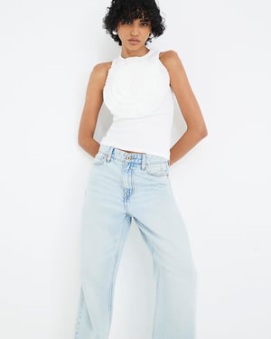 River Island Womens Straight Jeans Blue High Waisted Relaxed