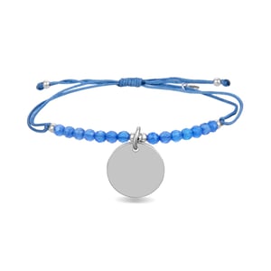 Luxenter mi sol armband in 925 sterling zilver en blauwe agaat met gerhodineerde afwerking