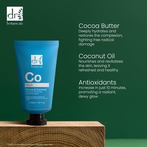 Dr. Botanicals Cocoa & Coconut Anti-Ageing Superfood Reviving Hydrating Mask 30ml for Fine Lines, Wrinkles, Dryness